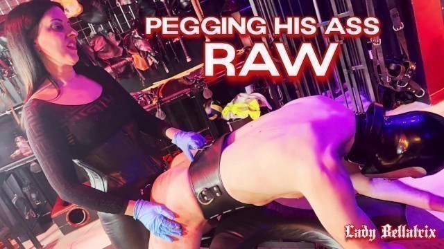 Pegging his Ass Raw - Lady Bellatrix Thrusts her Strap-on in Slave in Dungeon (teaser)