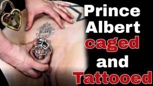 Rigid Chastity Cage PA Piercing Demo with new Slave Tattoo Femdom FLR BDSM Dominatrix MILF Stepmom