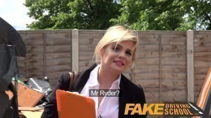 Fake Driving School Posh busty blonde examiner fucks