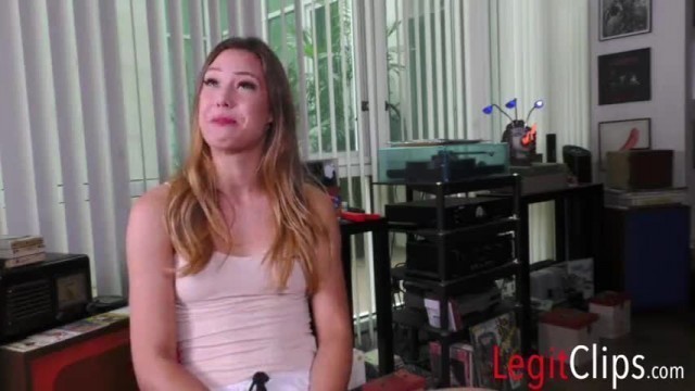 Before beautiful blonde Avery Cristy became a porn star, watch her get the casting couch treatment from this pervy porn producer