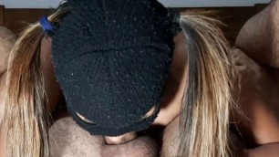 bitch fingering her ass and giving her pussy