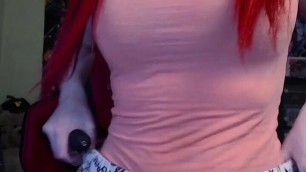 Sexy Emo Twitch streamer chatting with her fans