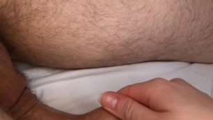 cumshot during erotic massage right on the masseuse