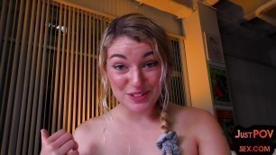 POV big ass babe sucks and rides BF in amateur closeup